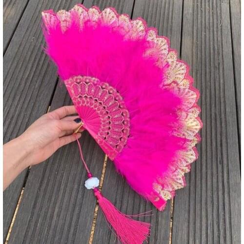 5pcs Bride Holding Fan Lace Rose Fan Foldable Fan Wedding Party Supplies Dance Wedding Decoration Photo Props Decoration Acce