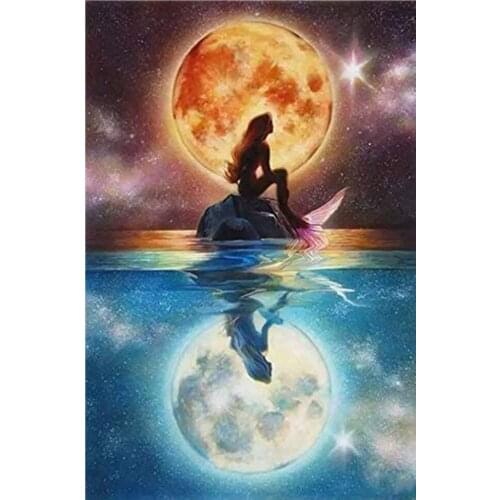 5D DIY Diamond Painting Kits Full Round Drill Wall Picture Sea-maid Handmade Rhinestones Mosaic Craft Gift Home Decor