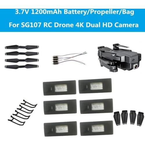 3.7V 1200MAH battery/Drone Bag/ccw cw motor/protect frame/propeller For 4K 1080P SG107 WIFI FPV RC Drone Spare Parts