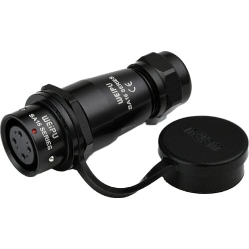 SA1611 Aluminum Anodizing Anti-oxidation M16 Waterproof Cable Connector 2 3 4 5 7 9 10 Pin Quick Aviation In-line Female Socket