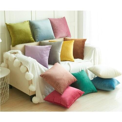 Velvet Cushion Cover Nordic Solid Pillowcase Soft Throw Pillow Covers for Sofa Car Bed Decorative Living Room Home Decor 45x45cm