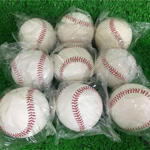 Baseball Full Cowhide 1pcs 9inch Team Handmade White safety kid Soft Base Balls Practice For Trainning 30 Wool Core beisbol Hard
