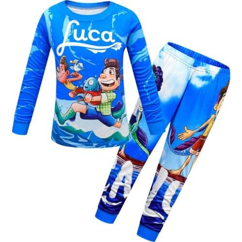Children Cartoon Sleepwear Baby Nightwear Pyjamas Kids Homewear Pijamas Full Sleeve Cotton Baby Boys Girls Luca Pajamas Sets