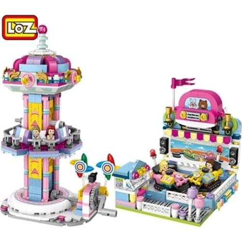 LOZ Mini Blocks ferris wheel Toys A carousel Plastic Assembly Blocks Children Toy Educational DIY Architecture Model 1717-1721