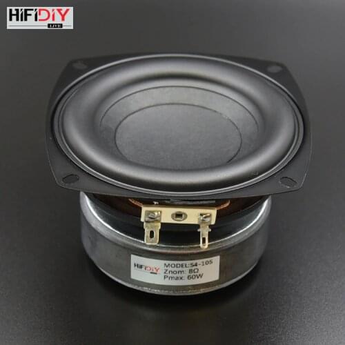 HI-FI DIY S4-105 4 inch 60W AUDIO Round Woofer Speaker High power BASS Home Theater 2.1 Subwoofer Unit 2 Crossover Louspeakers