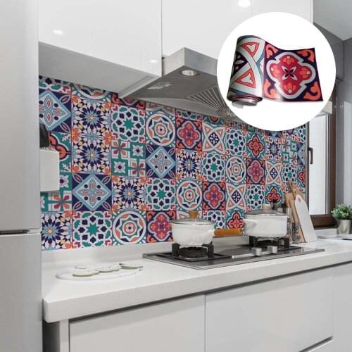 Foreign trade simulation European-style tile self-adhesive paper restaurant wall DYI decoration cross-border wall sticker waterp