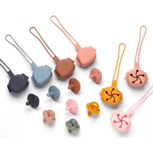 Hot sales Wholesale Food Grade Silicone Baby Feeding Nipple Soother Teething Newborn dog shape Baby Pacifier holder