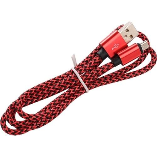 Metal Double Colorful Nylon Woven Twist Wire Usb Data Sync Charger Cable Cord for Samsung Android Phones/8pin for Iphone 300pcs