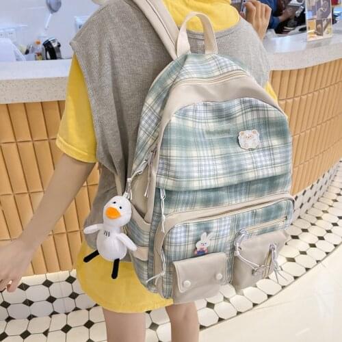 Fashion Girl College School Bag Casual New Simple Women Backpack Striped Book Packbags for Teenage Travel Shoulder Bag Rucksack