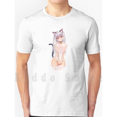 Neko ( Cat ) Girl T Shirt Men Cotton Cotton S - 6Xl Neko Chan Neko Girl Anime Girl Dream Girl Waifu Wifi Boobs Boobies Anime