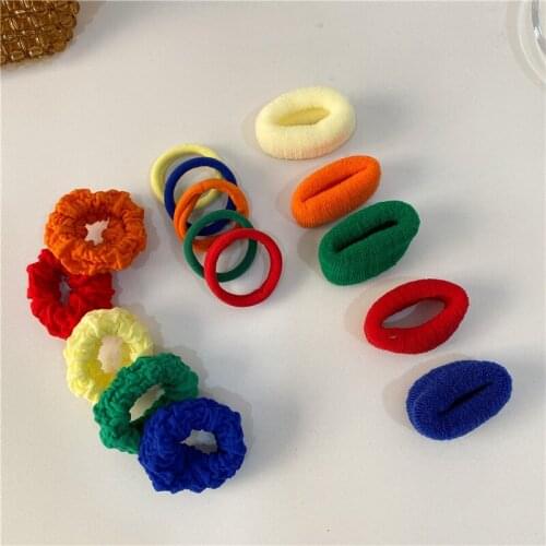 5Pcs / Set2020 Spring And Summer New Color Hair Ring Set Korean Simple Sweet Cute Hair Accessories