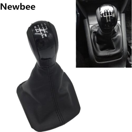 Newbee For Skoda Octavia 2 A5 2004 2005 2006 2007 2008 2009 2010 Manual 5 Speed Car Gear Shift Knob Black Gaiter Boot Cover Case
