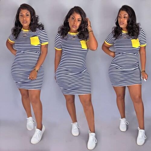 2021 Summer New Women O-Neck Short Sleeve Leaf Striped Print Bodycon Knee Length Dress Sexy Partynight Club Dress