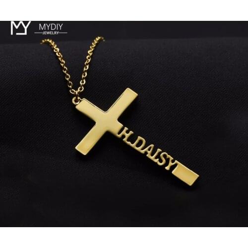 316L Cross custom necklace Personalized Stainless Steel famous Name Handmade Gift for Women Couple-valentines day 520 gift