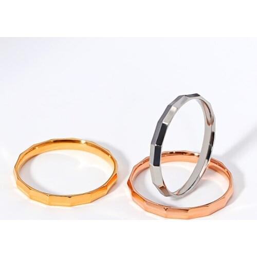 ZN Simple Creative 2.3mm Bamboo Shape Titanium Steel Rings For Women Fashion Jewelry New Wedding Party Unusual Couple Ring