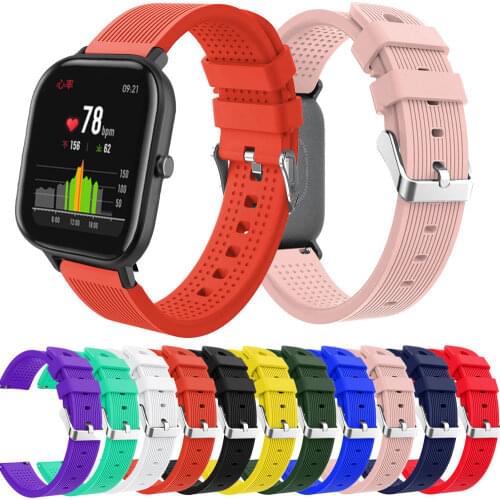 20MM Silicone Watchband for Huami Amazfit GTS GTR 42mm Bip U Bip S GTS 2 Wrist Band Smart Watch Band Sport band