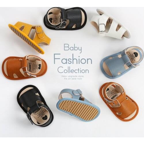 2021 Baby Boys Fashion Summer Soft Crib Shoes Kids Newborn Girls First Walker Anti Slip Sandals Shoes