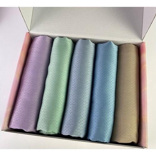 High Quality Box Packing Muslim Satin Crinkle Hijab Silk Feeling Dot Scarf Shawls Headband Islamic Headscarf Foulard