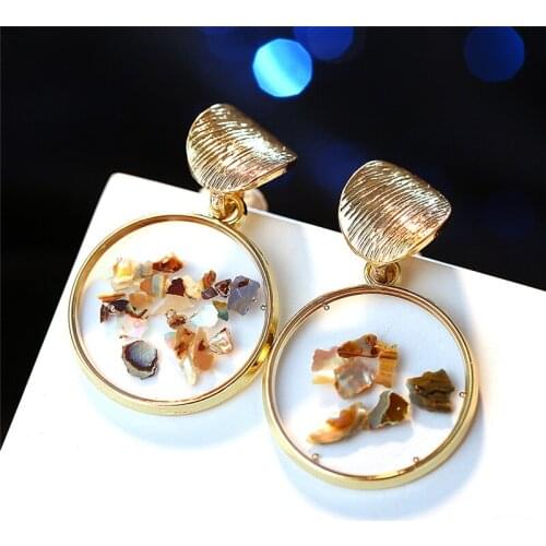 Fashion Gold Color Metal Irregular Geometric Acrylic Earrings for Women Vintage Statement Drop Dangle Earrings Jewelry 2019