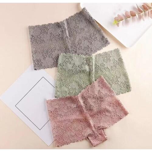 Womens New Sexy Solid Color Jacquard Flat Pants, Fashionable Middle Waist Lace Comfortable And Breathable Four Legged Pants