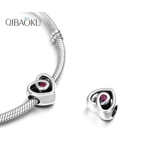 925 Sterling Silver Beads Love Heart Shape Beads Charms fit For Women Necklaces Bangles Girlfriend Gift Jewelry Making