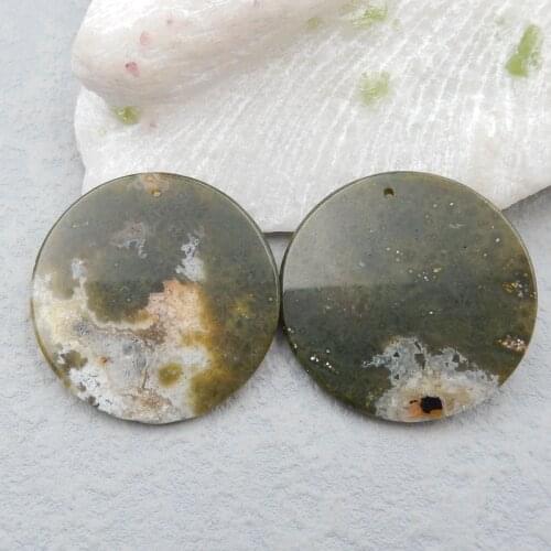Charms Women Earrings Jewelry Gift Gem Customized,Natural Gemstone Ocean Jasper Hand Custom Teardrop Earring Bead24x17x5mm,5.7g