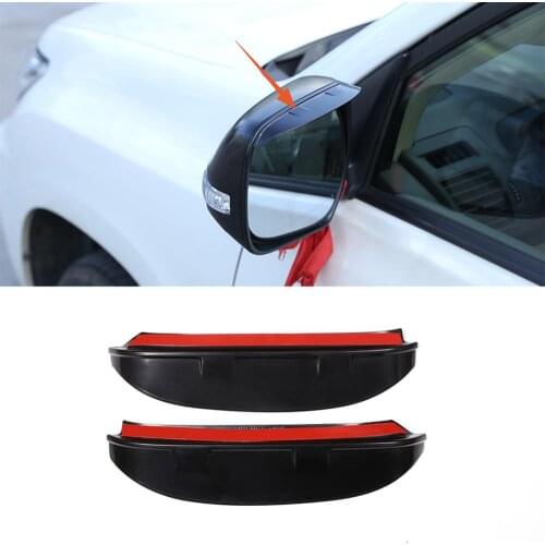 2pcs ABS Rearview Mirror Decorative Rain Eyebrow Rain Cover for Toyota Land Cruiser Prado FJ150 150 2010-2018 Model Accessories