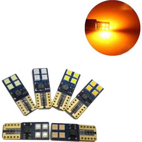 20Pcs Yellow T10 3030 8SMD 194 168 2825 W5W LED Canbus Error Free Car Bulbs For Clearance Lamps License Plate Light 12V 24V