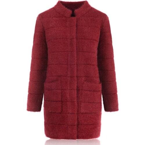 2020 Thick Knitted Cardigan Coat Fall Winter New Fashion Mother Plus Size Long Tops Women Pocket Knitwear Warm Mohair Jumper