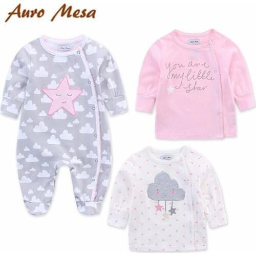 3pcs baby set Newborn Baby Girl Clothes Set Long-Sleeved Baby Romper Footies With 2pcs Shirt Baby Outfits