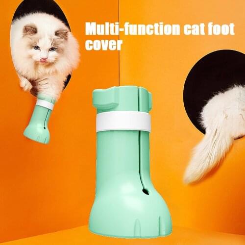 4Pcs/Set Anti-Biting Bath Washing Cat Claw Cover Cut Nails Foot Cover Pet Paw Protector For Anti-Scratch Cat Shoes Boots