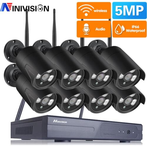 5.0MP Wifi Video Surveillance Kits 8CH Wireless CCTV System Outdoor Night Vision Security Waterproof IP Camera WIFI Set 8Channel