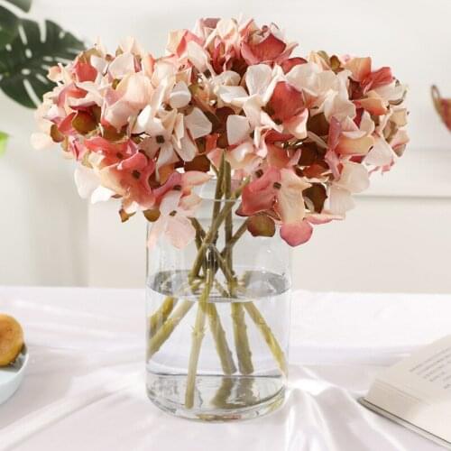 5Pcs Artificial single branch small hydrangea silk flowers fake flower fall decorations wedding home decoration Accessories