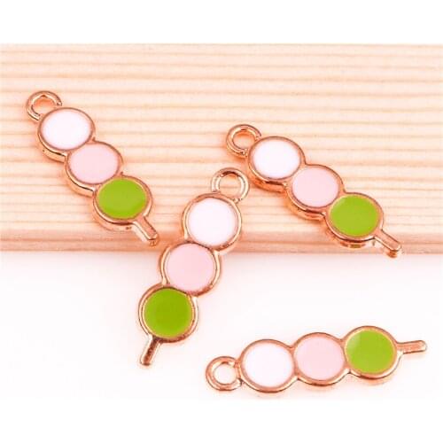 50pcs 22*6mm Golden alloy enamel A bunch of candied haws shape Charm For DIY Jewelry Accessories Finding Making Necklaces