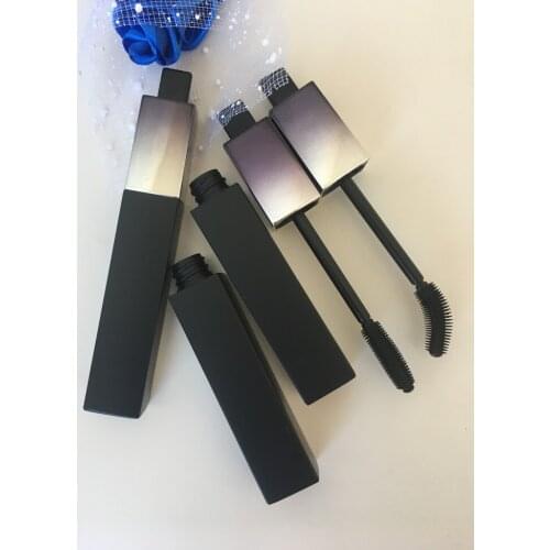 8-9ML high-end Empty Eyelash Tube Frosted square Mascara bottle Silica gel bent brush head Cosmetic Containers