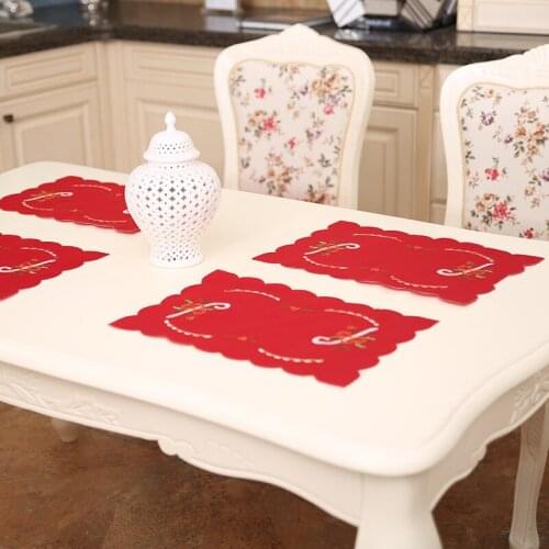 8pcs Navidad 2018 Table Place Mat Santa Claus Bell Tables Christmas Decorations For Home Heat Insulation Kitchen Dining Pads