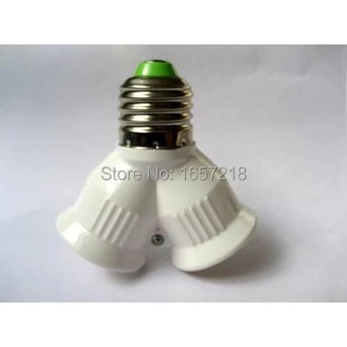 E27 to 2 E27 Holder Light Lamp Bulb Adapter Converte 2E27 Lamp Holder Converter Corn Candle Ball Bulb lighting Use lamps adapter