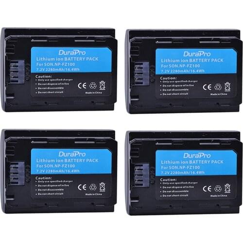 4PC 2280mAH NP-FZ100 NP FZ100 Battery for Sony NP-FZ100, BC-QZ1 Alpha 9, A7RIII, ILCE-7RM3, a9, Sony A9R Sony Alpha 9 s Camera