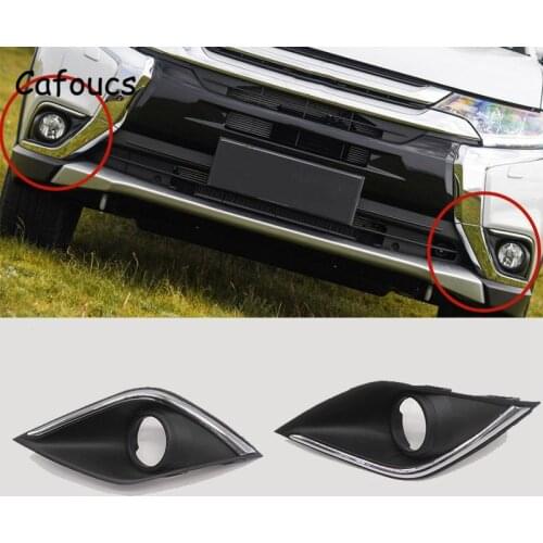 Cafoucs For Mitsubishi Outlander 2016 Car Front Fog Lamp Hood Fog Lights Cover Frame 6400G482 6400G481
