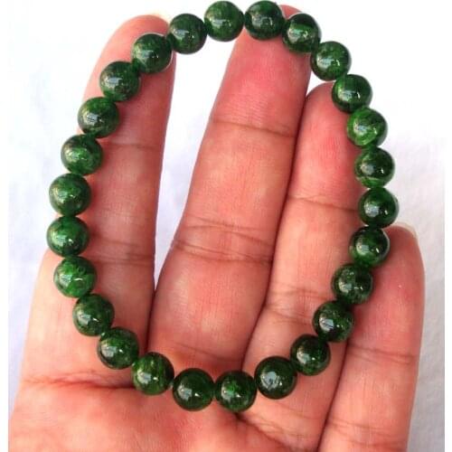 Free Shipping Natural Chrome Diopside Round 7mm Beads Bracelet Women Jewelry Accessories Weddings Parties Birthday Gift