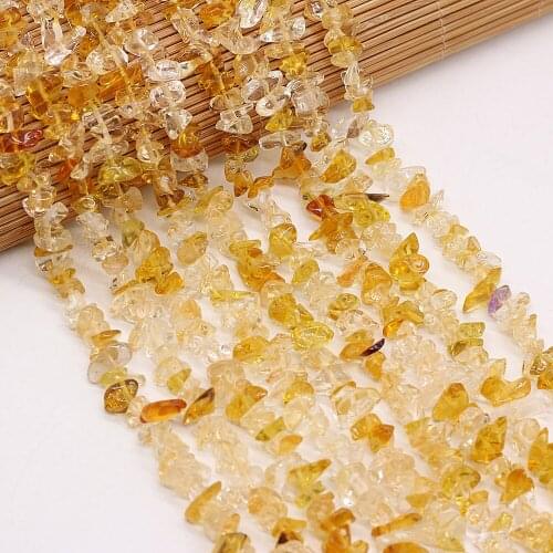 Beads Natural Semi-Precious Stones Unshaped Crushed Stone Citrine Beads For Jewelry Making DIY Bracelet Necklace Length 40cm