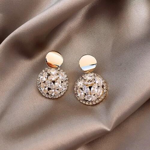 Zircon Stud Earrings for Womens Crystal Long Earrings Jewelry Accessories Wholesale