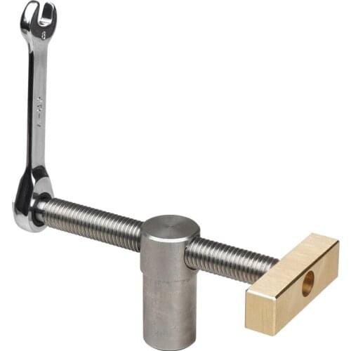 Woodworking Desktop Vise Tenon Locking Bar Fixing Tool Brass Retaining Block Woodworking Utility Tools with 8mm Ratchet Wrench