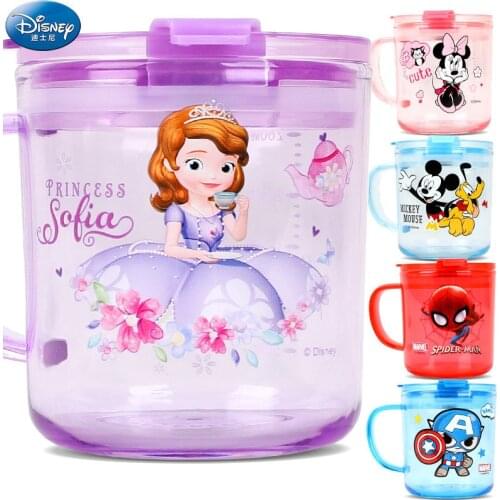 Disney Princess Sippy Cup Kids Milk Bottle Mermaid Sofia Mickey Cup Baby Sippy Cups Cute Straw Cup Adult Sippy Cup Gift