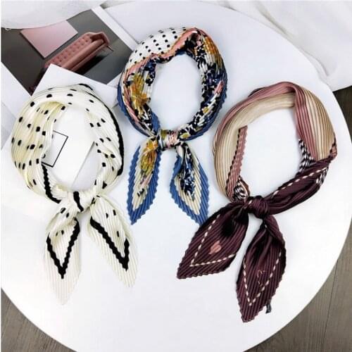 DHL 50pcs Pleated 70*70cm square art retro new wild decoration fashion small scarf