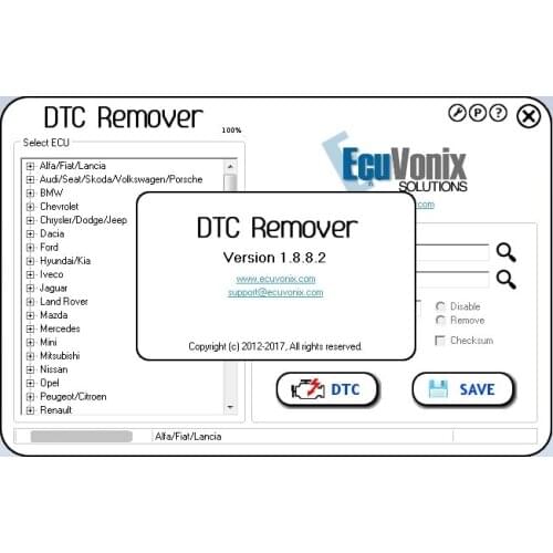 EcuVonix Full Pack (DTC Remover 1.8.8.5 +IMMO Universal Decoding 4.5+ EDC17 Checksum Calc +AIRBAG Universal Repair 3.8 (2018)
