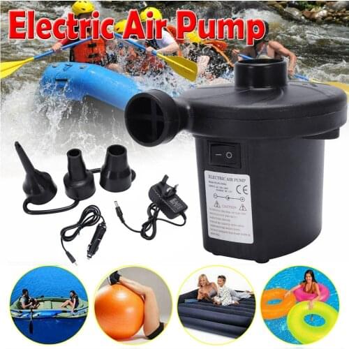 Electric Air Pump With 3 Nozzle Portable Air Filling Inflator For Mattress Swimming Pool Inflatable Bed