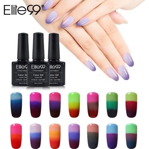 Elite99 10ml Temperature Color Change Nail Gel Varnish Soak Off Changing Color Nail Polish Thermal Gel For DIY Nail Art Design