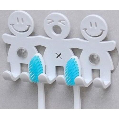 Hot Bathroom Sets cute Cartoon Sucker Toothbrush Holder / Suction Hooks 5 Position Tooth Brush Holder Free Shipping