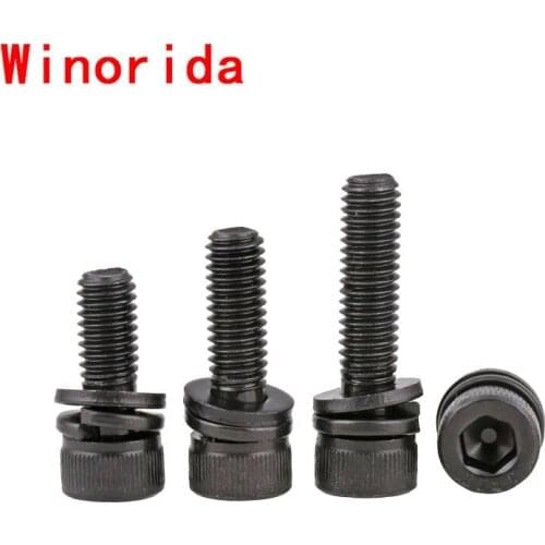 Grade 12.9 High Strength Cup Head Socket Head Screw, Cylinder Head Socket Head Bolt, Three Combination Screws M3-m12 10PCS